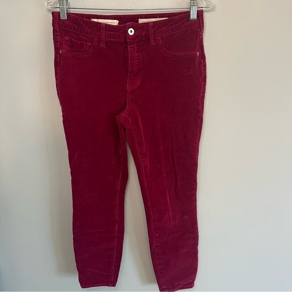Pilcro High Rise Skinny Ankle Corduroy Pants Women's Size 29 Grape Purple